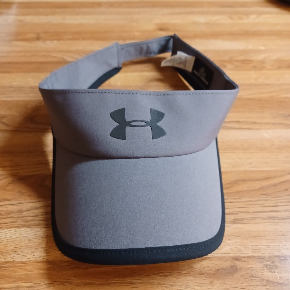 Under Armour Mens Shadow Visor 2.0 Grey Black Running Golf Hat 1273275 OSFA